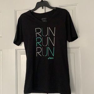 Black ASICS short sleeve tee